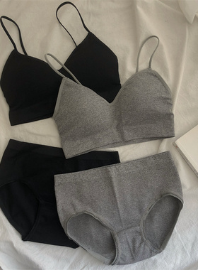 2023爆款无钢圈聚拢吊带胸罩女性感学生内衣内裤文胸套装内衣新款