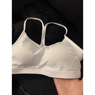 辣妹上衣白色挂脖吊带小背心女打底衫 带胸垫运动美背内衣外穿内搭