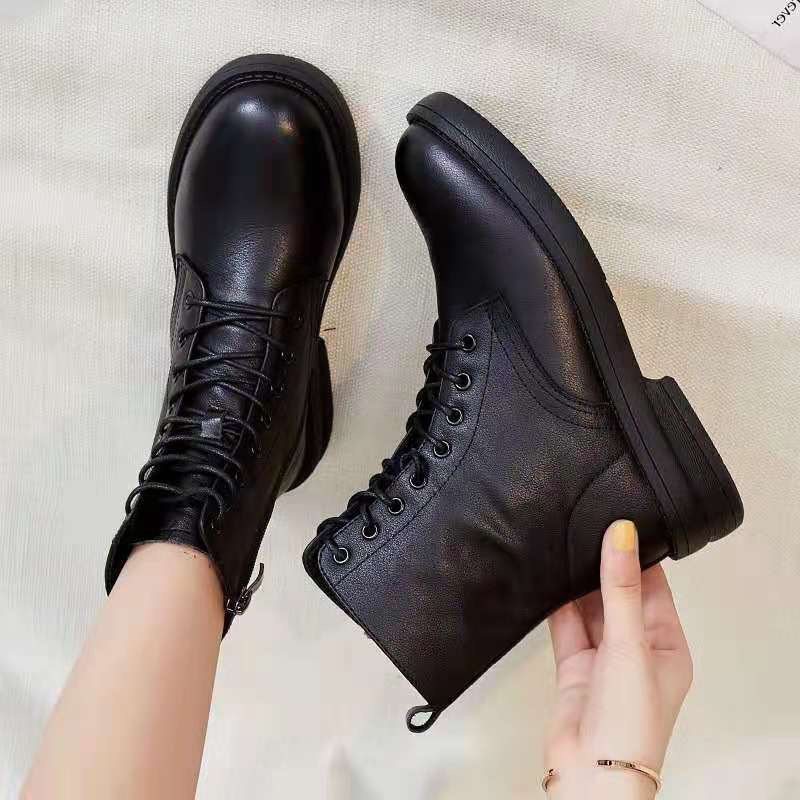 2026秋季真皮马丁靴女新款高帮软底短靴百搭防滑软面皮鞋,女鞋,烟筒靴,淘宝优惠券,粉丝福利购,淘宝优惠卷