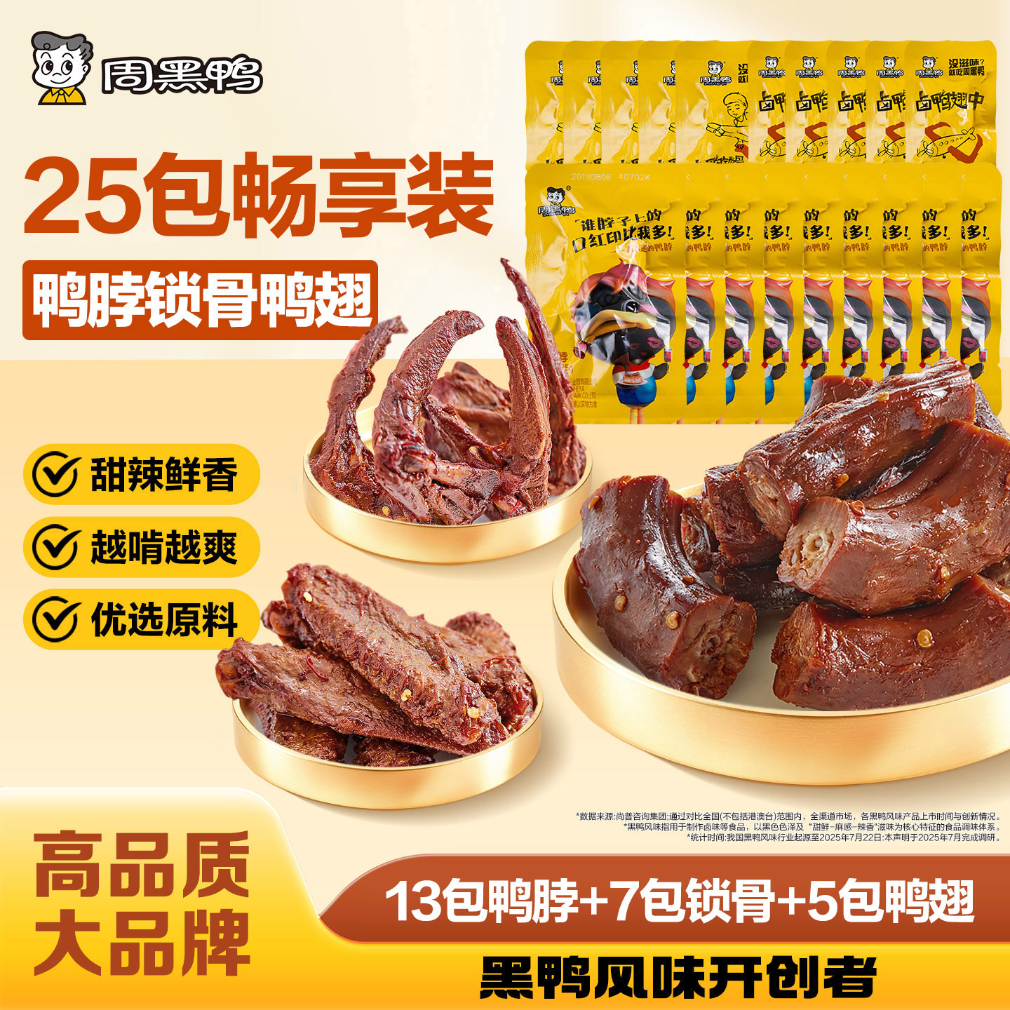 25包周黑鸭颗粒鸭脖鸭锁骨鸭翅组合