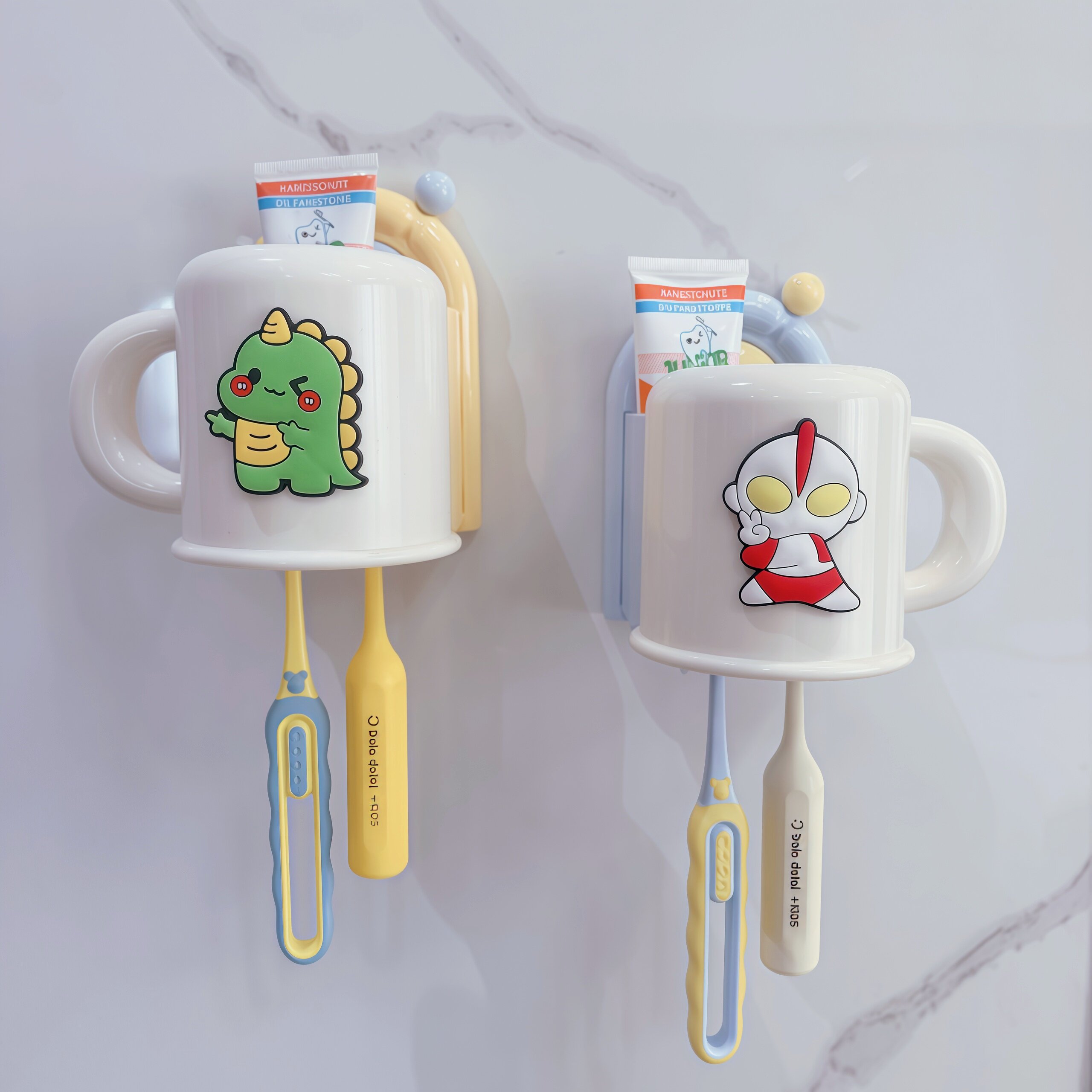2026新款儿童刷牙杯电动牙刷置物架壁挂式男女孩漱口杯子牙缸牙具