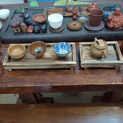 日式茶具实木制茶盆托盘家用水杯盘长方形酒店餐厅托盆烧烤盘新款