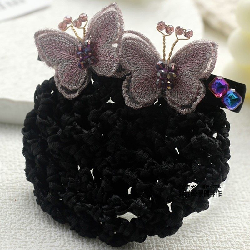 刺绣蝴蝶发夹酒店空姐护士网兜盘发头花弹簧夹顶夹粗网发饰头饰品,饰品/流行首饰/时尚饰品新,发饰,淘宝优惠券,粉丝福利购,淘宝优惠卷