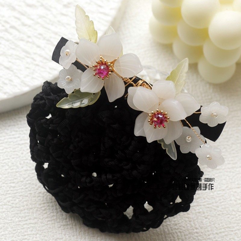 手工古风花朵头花空姐酒店护士盘发网兜发夹绕线发饰品头饰弹簧夹,饰品/流行首饰/时尚饰品新,发饰,淘宝优惠券,粉丝福利购,淘宝优惠卷