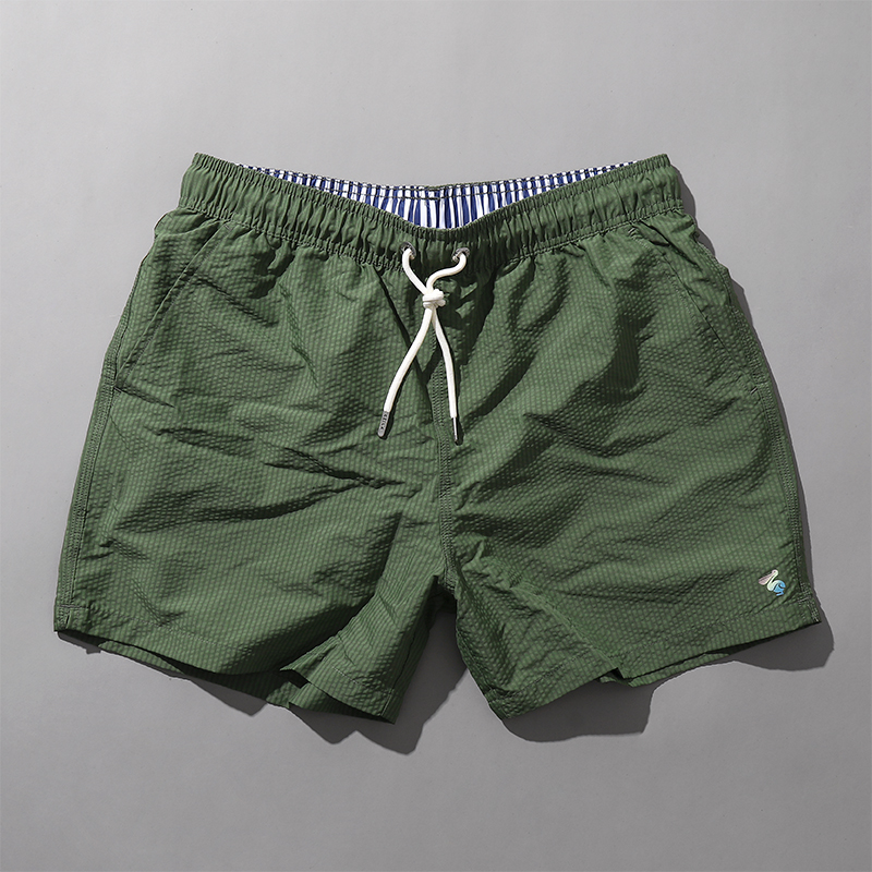 纯色泡泡格面料速干男士休闲短裤