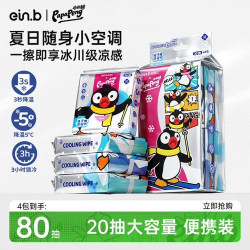 怡恩贝冷感降温便携运动湿巾