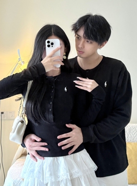 早春情侣装2026新款春秋季长袖黑色修身显瘦遮肉打底衫T恤小众