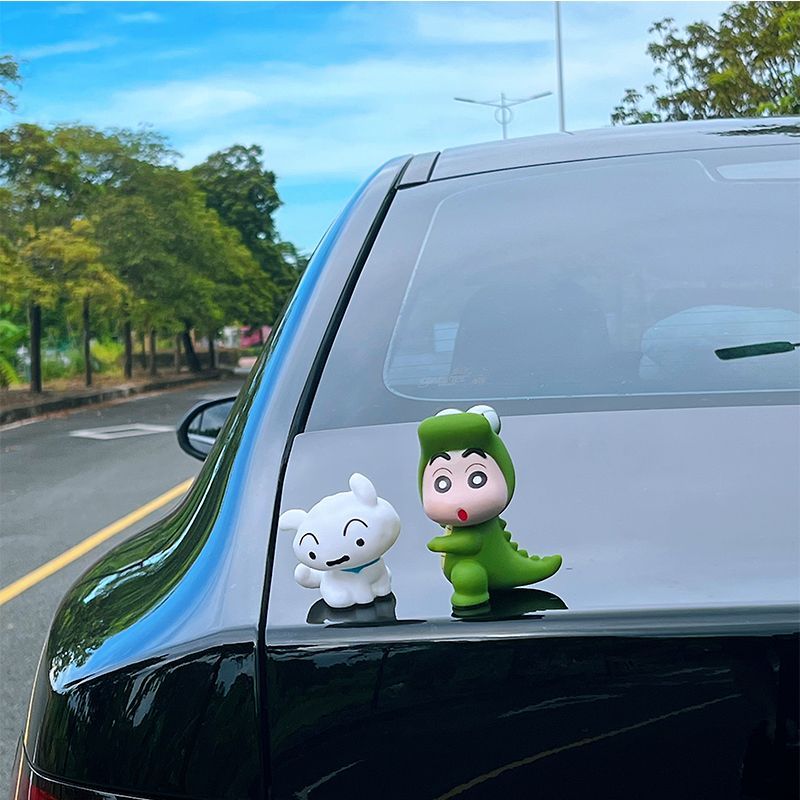 动漫恶龙蜡笔小新鳄鱼造型桌面装饰可爱野原卡通车载摆件手办礼物