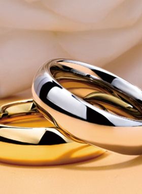 钛钢戒指 时尚光面个性情侣款气质戒指钛钢不掉色女经典素圈
