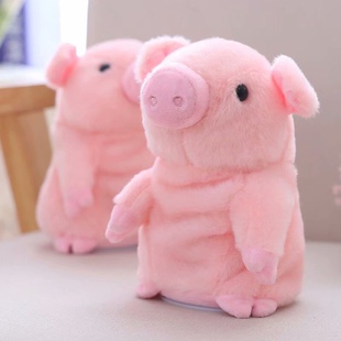 小猪抖音玩具儿童变声会说话走路电动小仓鼠录音娃娃公仔毛绒玩具