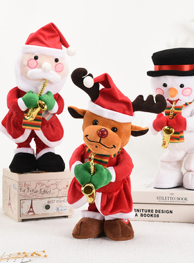 学说话连播唱歌毛绒电动玩具圣诞树玩偶会跳舞圣诞老人雪人麋鹿节