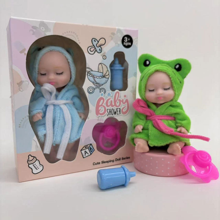 儿童玩具搪胶PVC迷你睡眠重生娃娃浴袍礼盒小公仔摆摊批发bjd玩偶,玩具/童车/益智/积木/模型,娃娃/配件/着替,淘宝优惠券,粉丝福利购,淘宝优惠卷