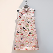 新中式 夏季 提花刺绣重工钉珠改良版 女装 旗袍减龄气质连衣裙 新款