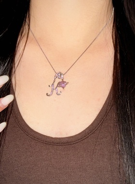 粉色假期·多巴胺字母项链