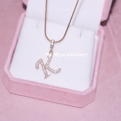 美国甜心mean girl全钻字母项链闺蜜礼物字母定制