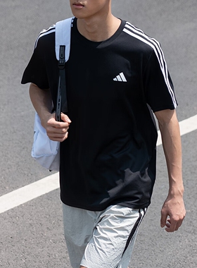 Adidas阿迪达斯男装2026新款训练运动健身休闲透气短袖T恤IB8150