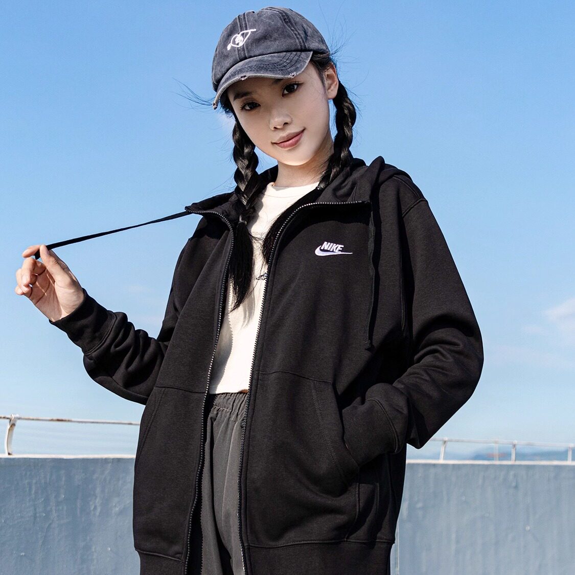 Nike耐克外套男女春季新款官方旗舰正品运动夹克休闲防风情侣卫衣