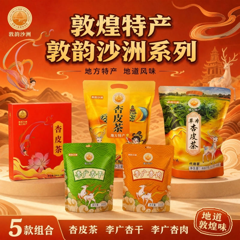 寻味敦煌敦韵沙洲杏皮茶杏肉干