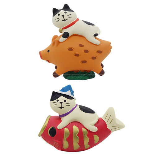 日本正月祈福鲤鱼骑猪贺岁礼物