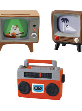 日式杂货昭和时代复古黑白电视机