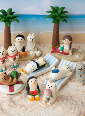 海滩夏威夷午睡日式风树脂摆件