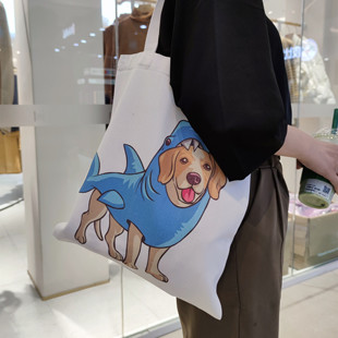 【忍人专属】比格犬帆布袋 环保袋史努比单肩包 比格周边 2个包邮