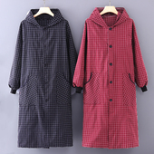 加长正穿系扣围裙棉布家用新款 工作服 洋气防污透气厨房罩衣女长袖