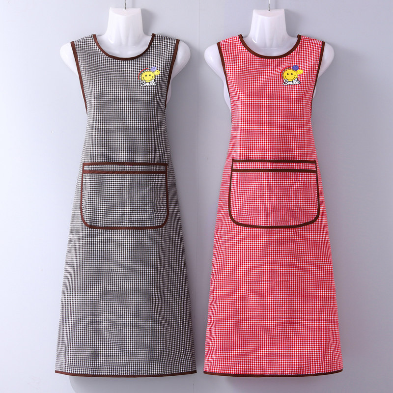加长过膝围裙女厨房家用新款背心式坎肩纯棉罩衣工作服耐脏围腰男