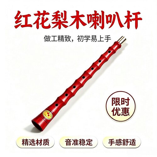 红花梨木唢呐杆初学入门红白喜事
