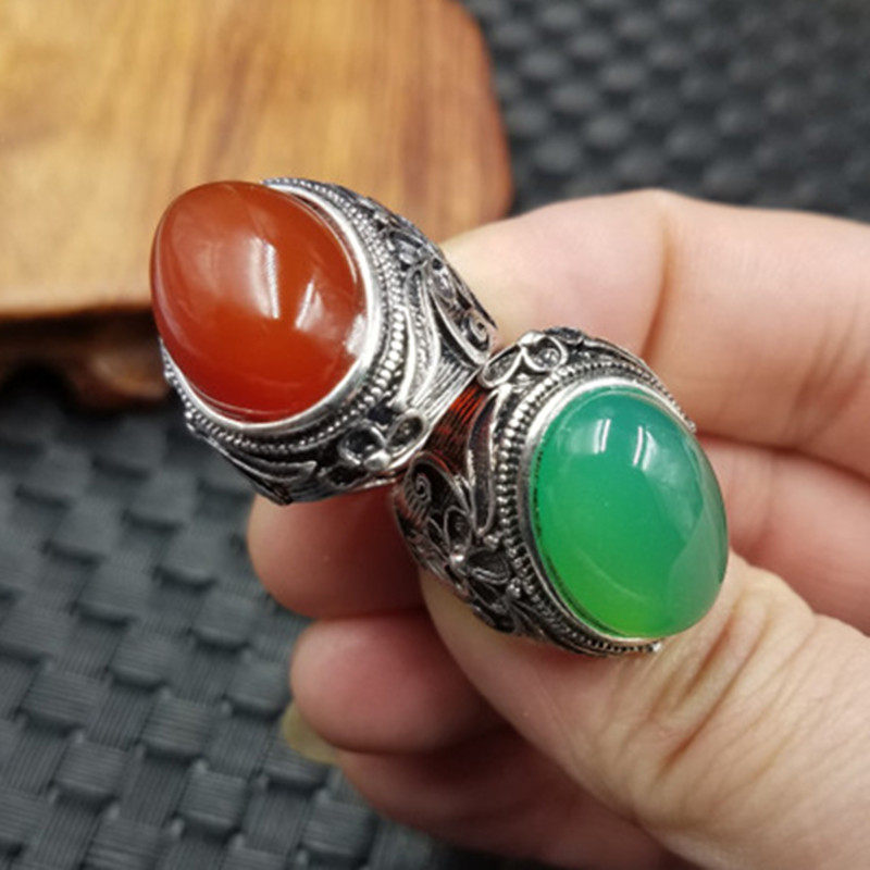 结缘珠宝天然玉石红玛瑙活口戒指仿古绿玉髓戒指玉石戒指指环,珠宝/钻石/翡翠,手饰,淘宝优惠券,粉丝福利购,淘宝优惠卷