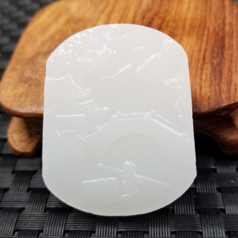 結緣珠寶天然玉石新疆白玉山水挂件方解石玉山水吊墜玉牌子玉墜在類目 珠寶/鑽石/翡翠/黃金, 其他天然玉石, 頸飾中 - 來自Buy2taobao.com提供專業的淘寶代購服務