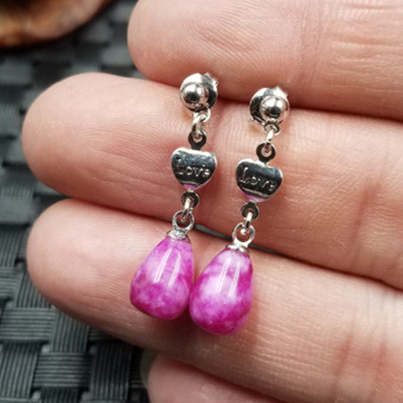 结缘珠宝精美天然玉石桃花玉水滴耳环粉色玉髓爱心水滴耳坠玉耳钉,珠宝/钻石/翡翠,耳饰,淘宝优惠券,粉丝福利购,淘宝优惠卷