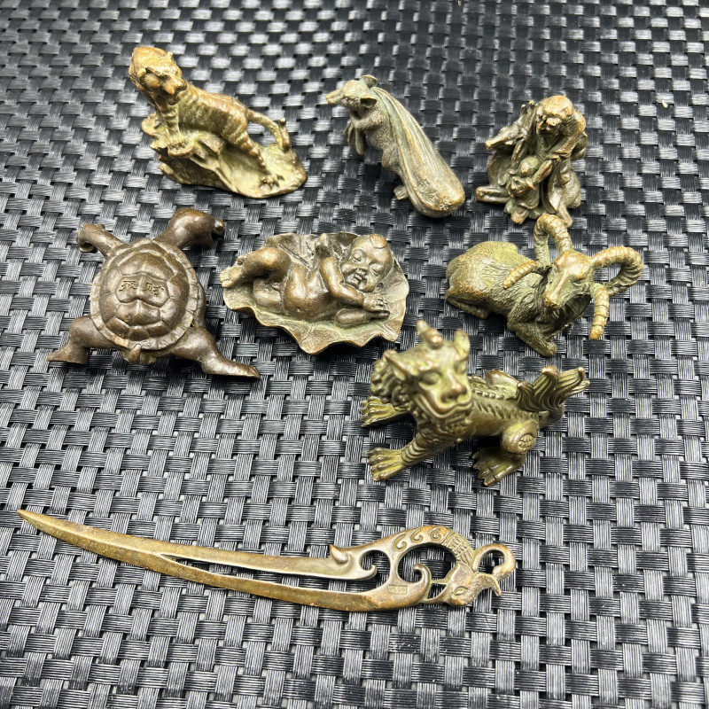 仿古文玩铜坐鹿罗汉摆件上山虎桌面装饰龟小摆件手把件古玩饰品,家居饰品,桌面摆件,淘宝优惠券,粉丝福利购,淘宝优惠卷