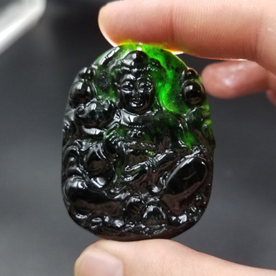结缘珠宝新疆观音挂件天然玉石