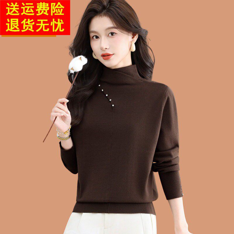 半高领女士毛衣2026年新款秋冬时尚百搭巨好看别致短款打底羊毛衫