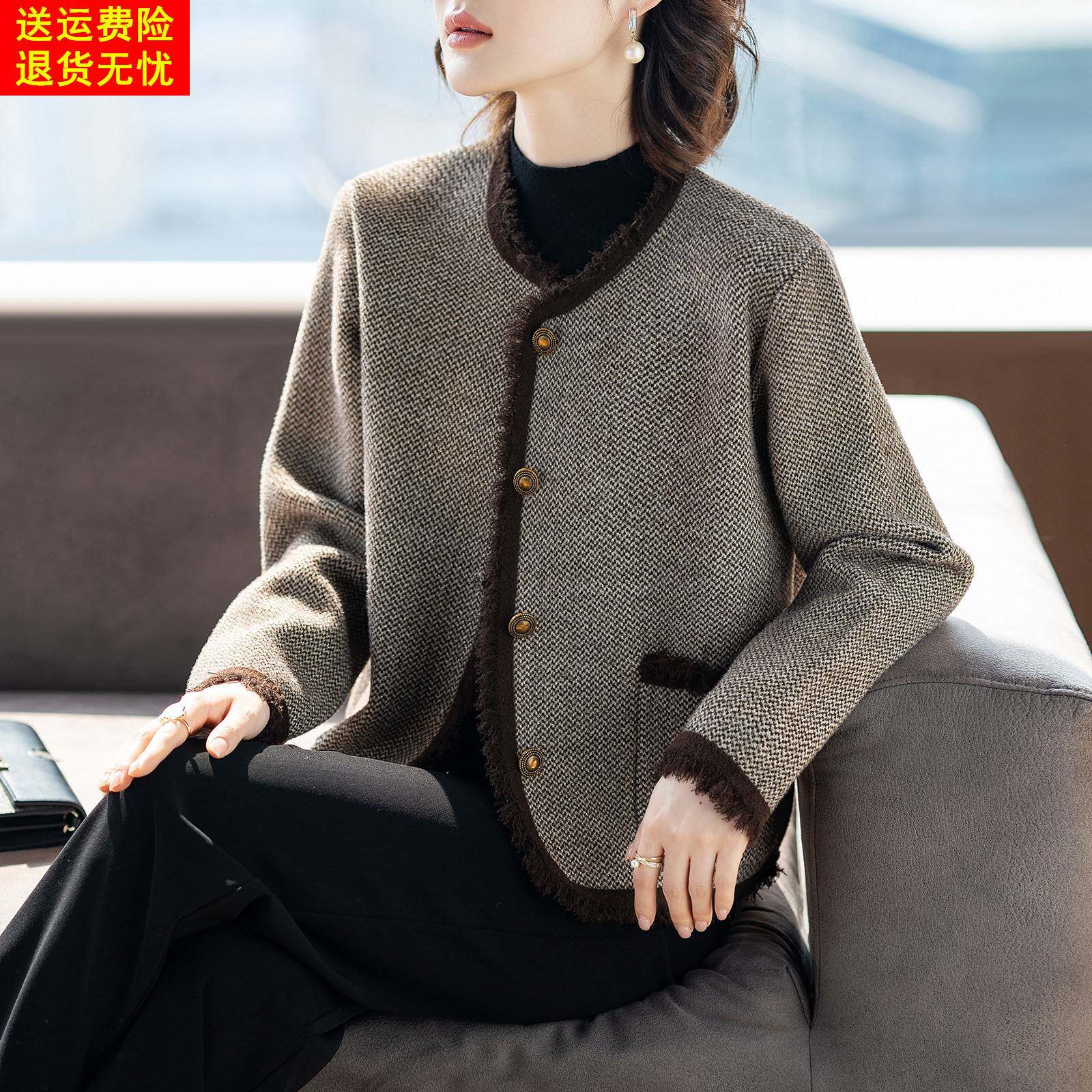 中老年人春秋外套女士小个子妈妈春装50多岁洋气质时尚新款上衣服