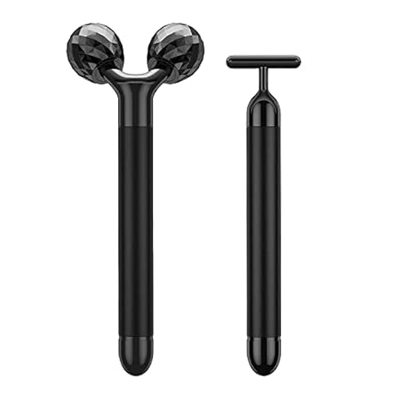 2-IN-1 Beauty Bar Electric Face Massager， 3D Roller and T
