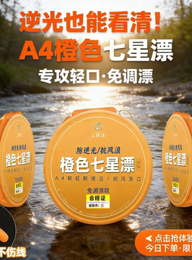 A4 圆柱橙色七星漂线组 防逆光专攻轻口 软硅胶免调漂传统钓套装