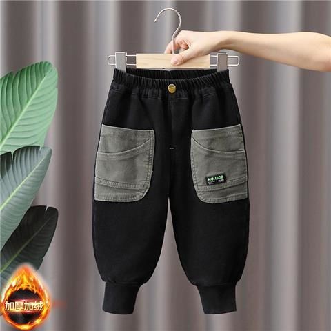 男童牛仔裤儿童秋冬加绒