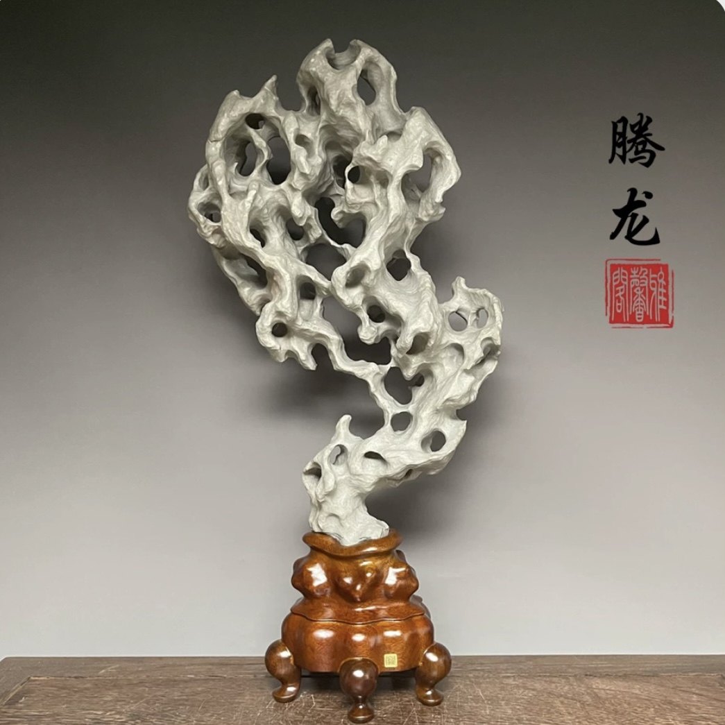 广西类太湖石天然原石玉腾龙灵璧奇中式客厅会所装饰大型摆件国风