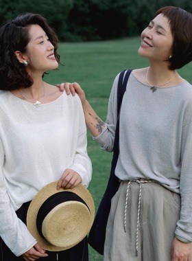 远家 法国诺曼底亚麻匹马棉定纺纱针织衫 防晒套头T恤 Y-526限