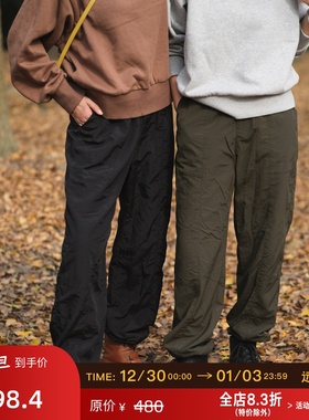 远家摇粒绒内胆直筒裤休闲运动防水裤松紧腰保暖加绒冬新LF2106限