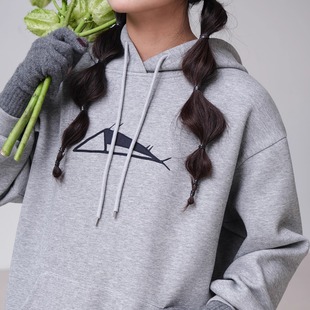 949限 系带百搭休闲口袋套头上衣冬新W 远家 鱼绣卫衣宽松连帽长袖