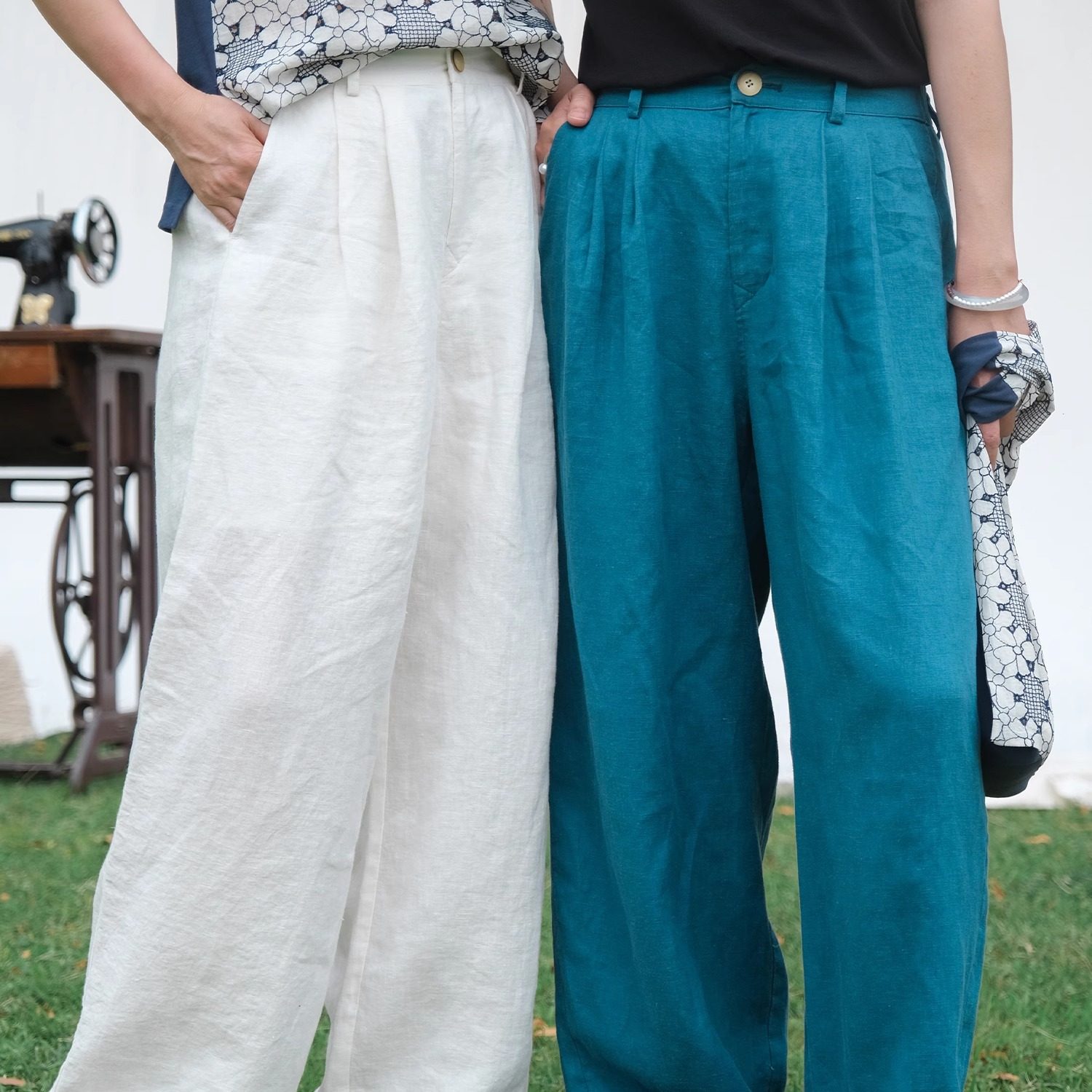 远家纯亚麻直筒休闲裤西裤 后松紧腰长裤防蚊防晒LF5577限量,女装/女士精品,休闲裤,淘宝优惠券,粉丝福利购,淘宝优惠卷