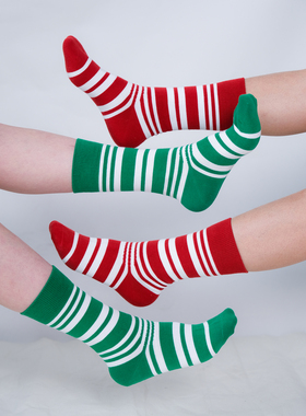 远家精梳棉复古条纹撞色中筒袜子童趣活泼堆堆袜文艺清新Y-307限