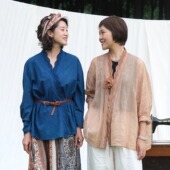 远家植物染草木染开衫 上衣拼接花边蕾丝配胸花柿子染蓝染LF5552限