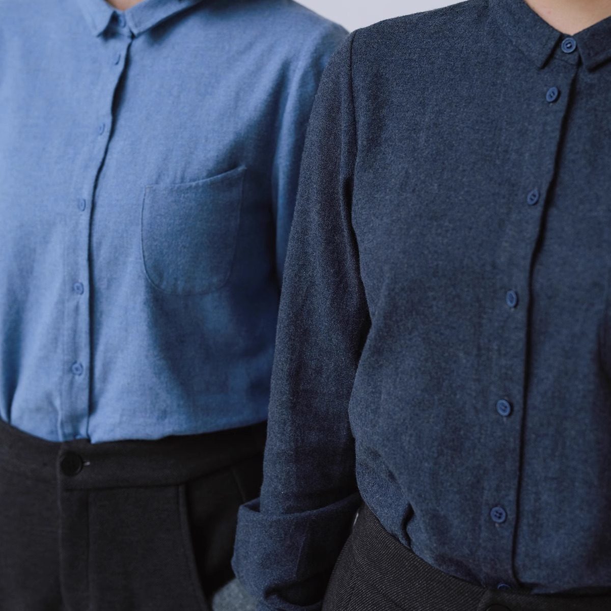 远家全棉色纱磨毛衬衣