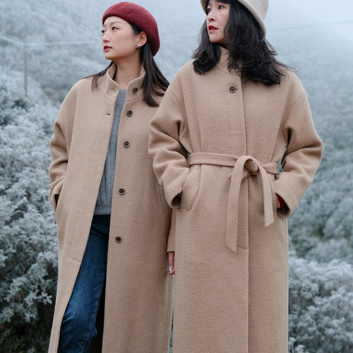 远家澳毛呢长款针织大衣