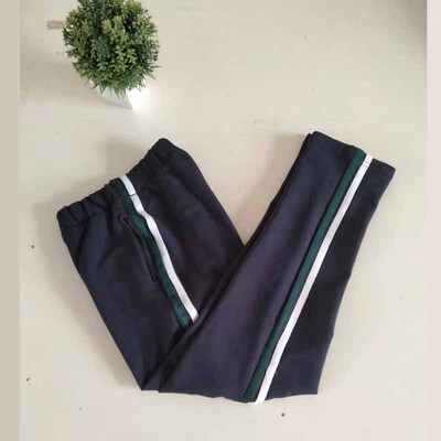 儿童高中深蓝色墨绿校服裤子
