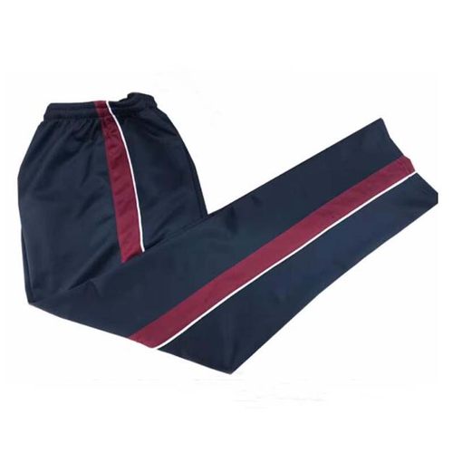 深藏蓝色拼宽酒红一条杠细白条初中校服裤子小学生高中生运动校裤